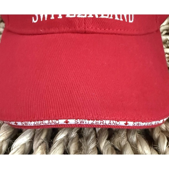 Switzerland Embroidered Red Adjustable Hat Splash Arts 100% Cotton - Picture 3 of 10
